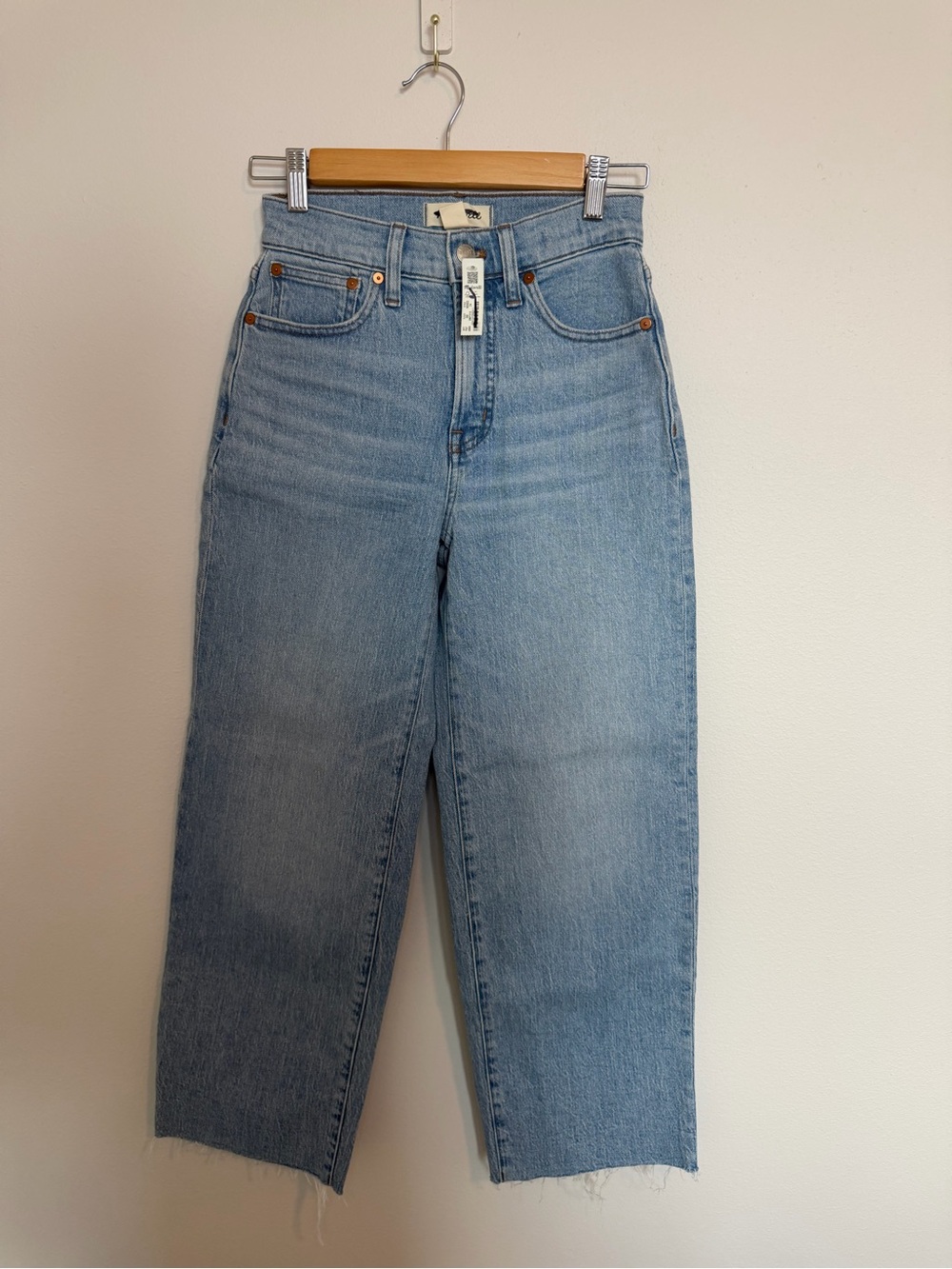Madewell Perfect Vintage Wide leg Crop High-Rise Jean Raw Hem